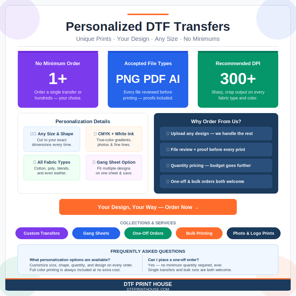 Personalized DTF Transfers