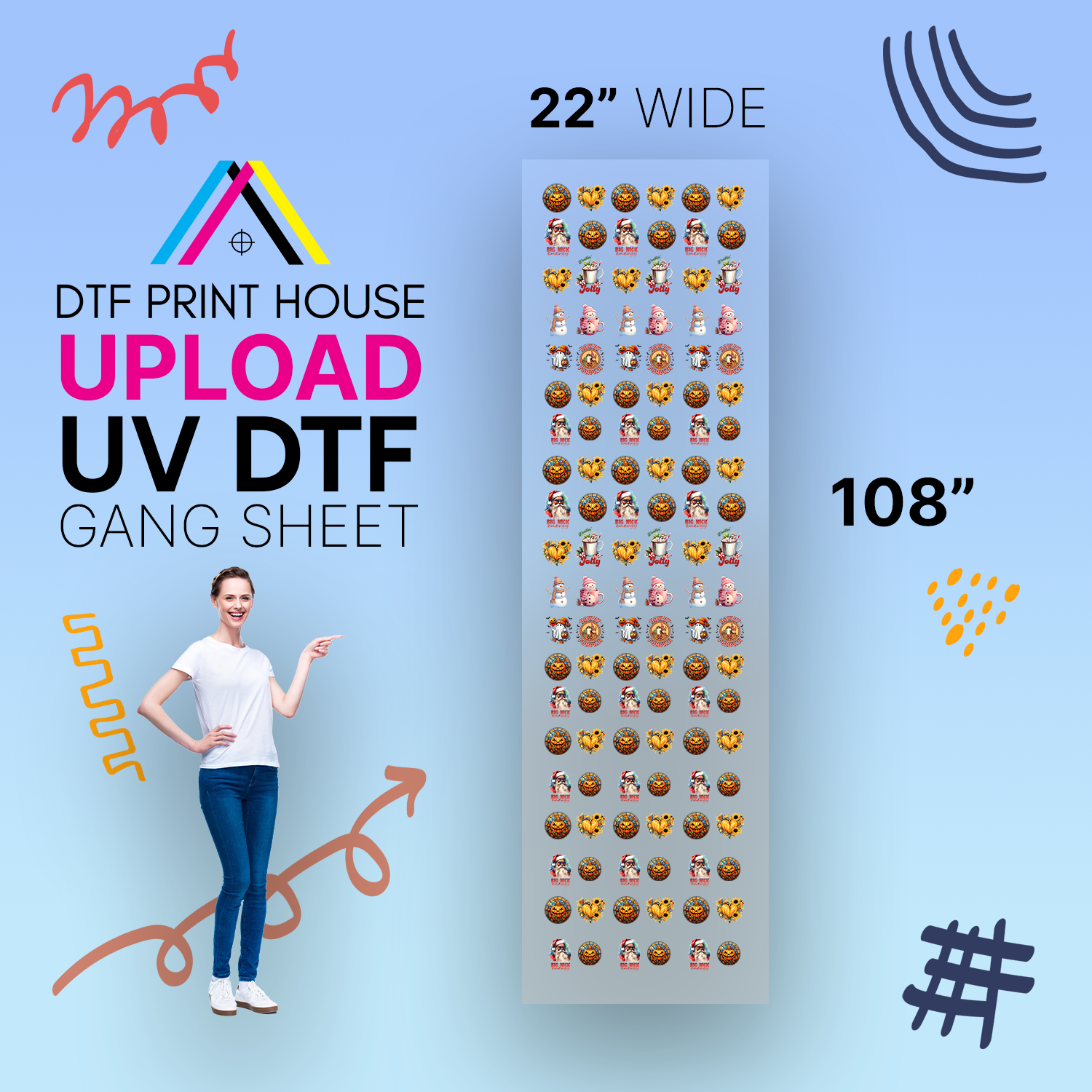 Upload UV DTF Gang Sheet 22"x108"
