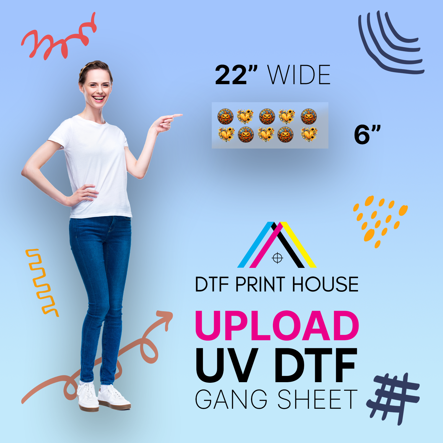 Upload UV DTF Gang Sheet 22"x6"