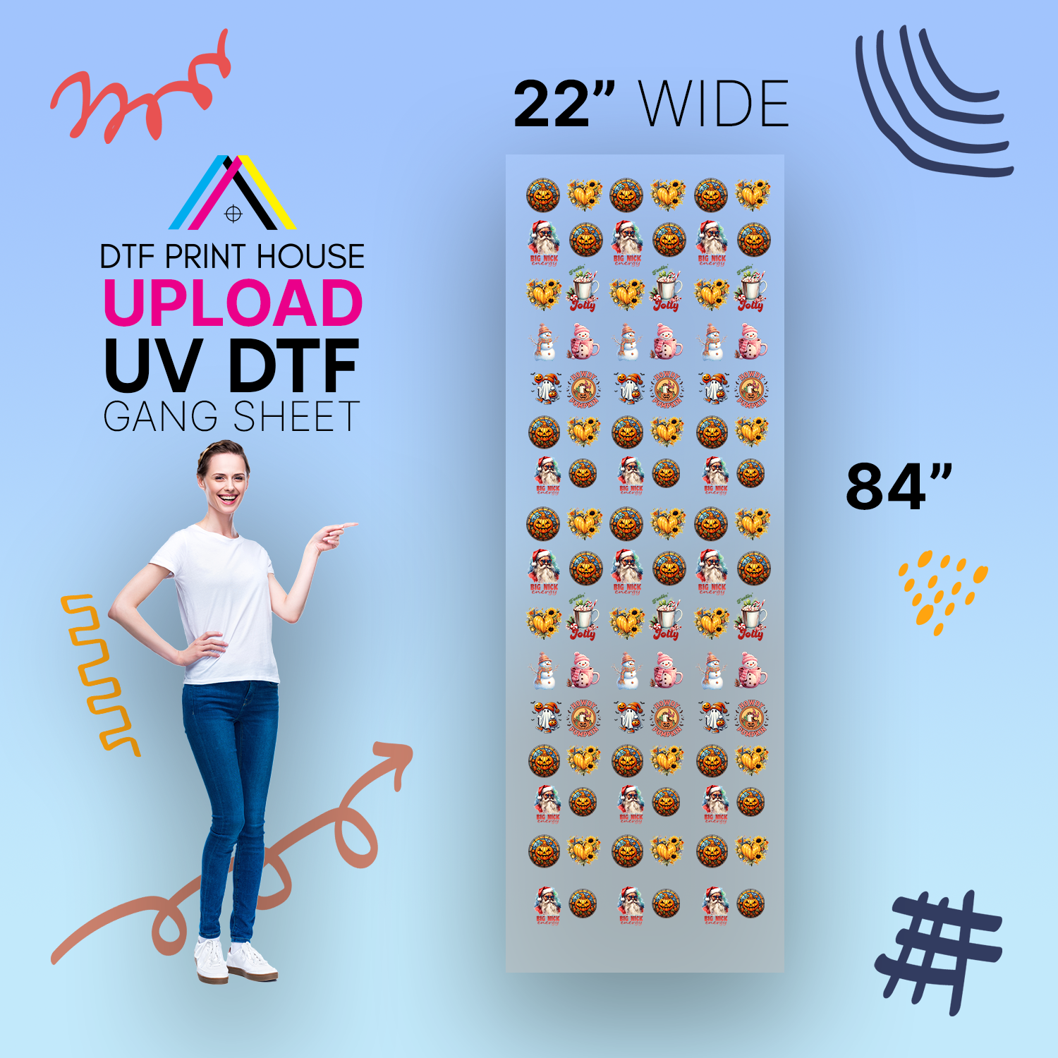 Upload UV DTF Gang Sheet 22"x84"