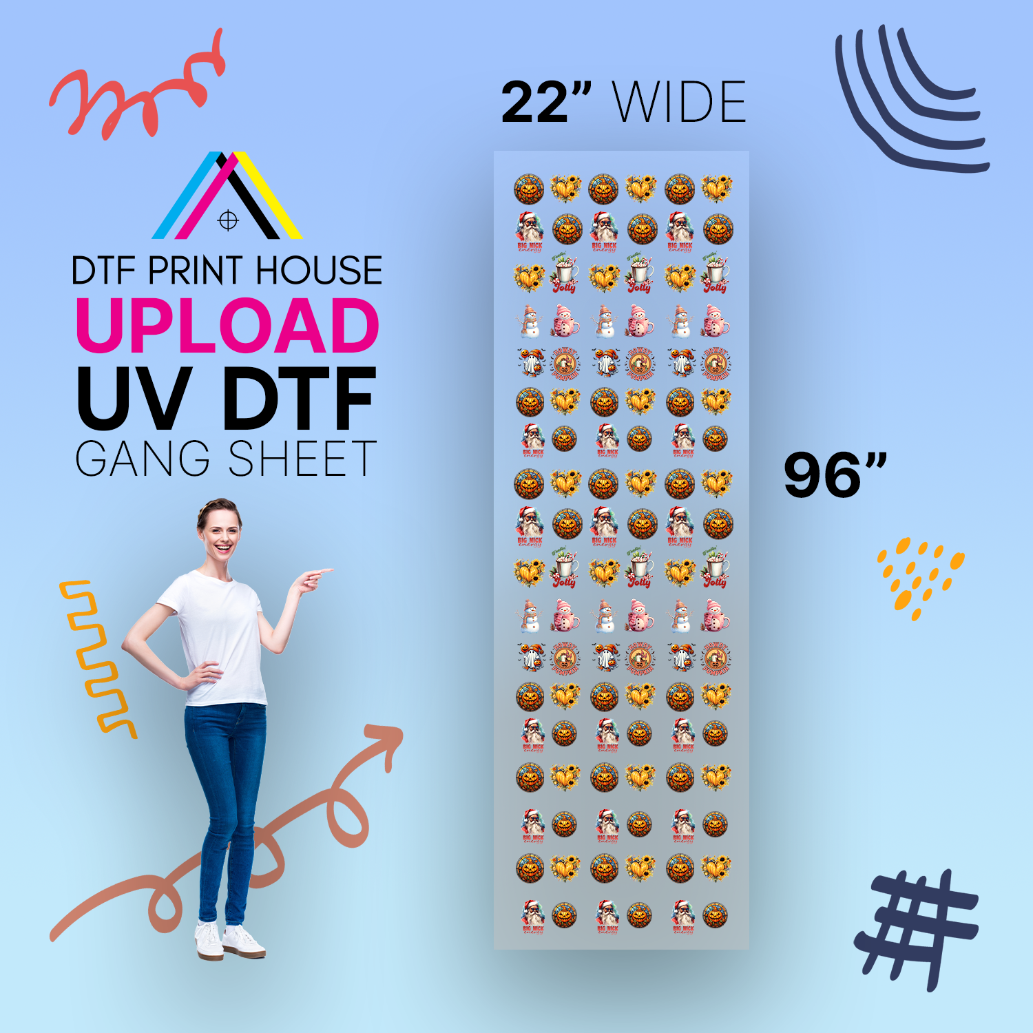 Upload UV DTF Gang Sheet 22"x96"