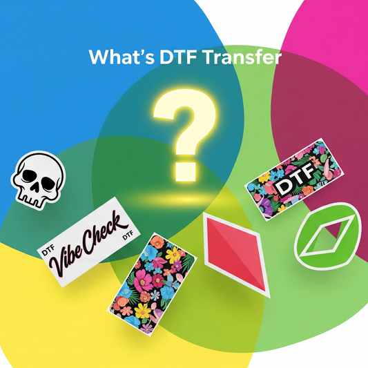 DTF transfer printing process on a heat press