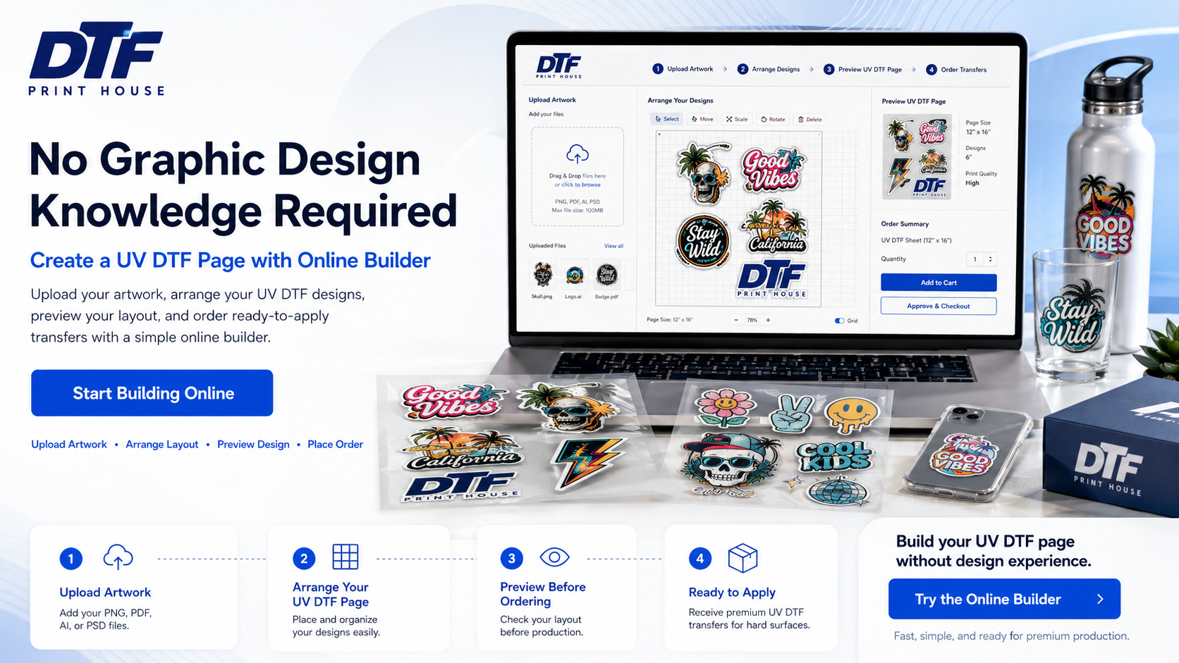 No Graphic Design Knowledge Required: How to Create a UV DTF Page with Online Builder