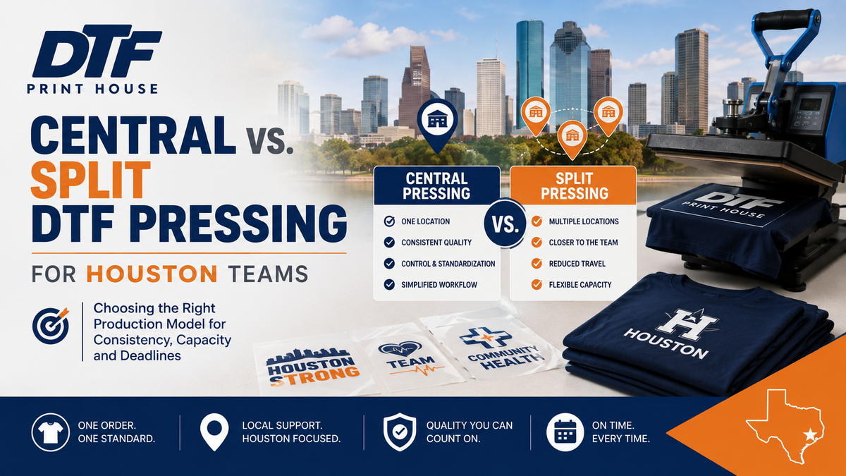 Central vs. Split DTF Pressing for Houston Teams