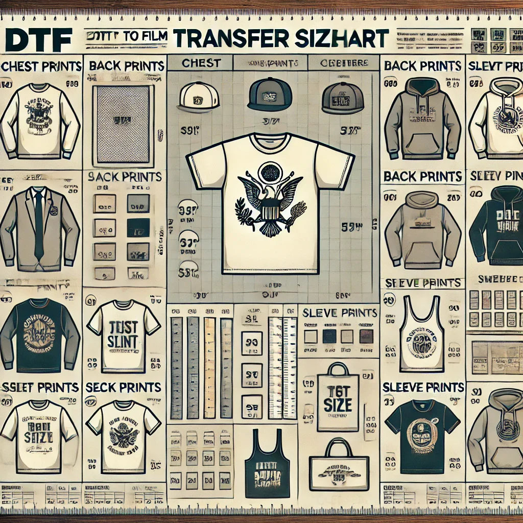 DTF Transfer Size Chart