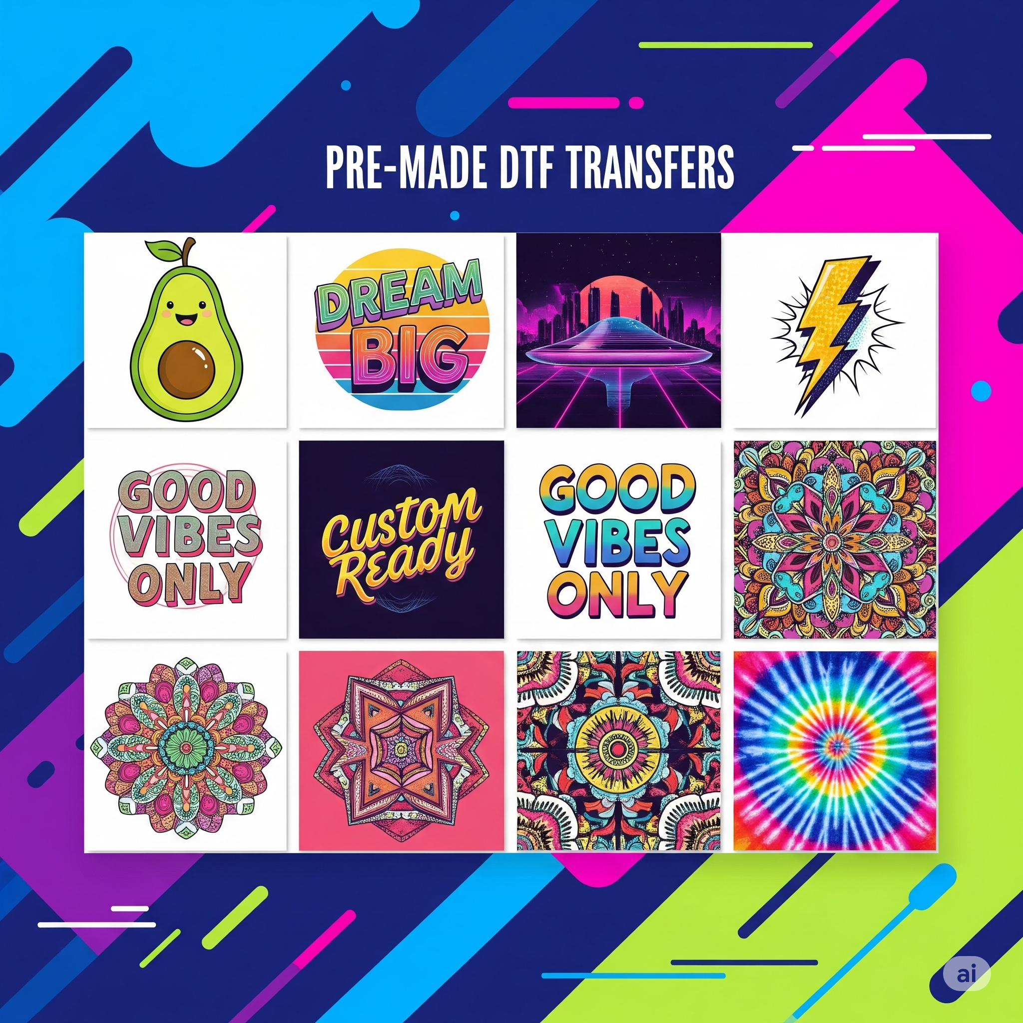 Pre-made DTF Transfers