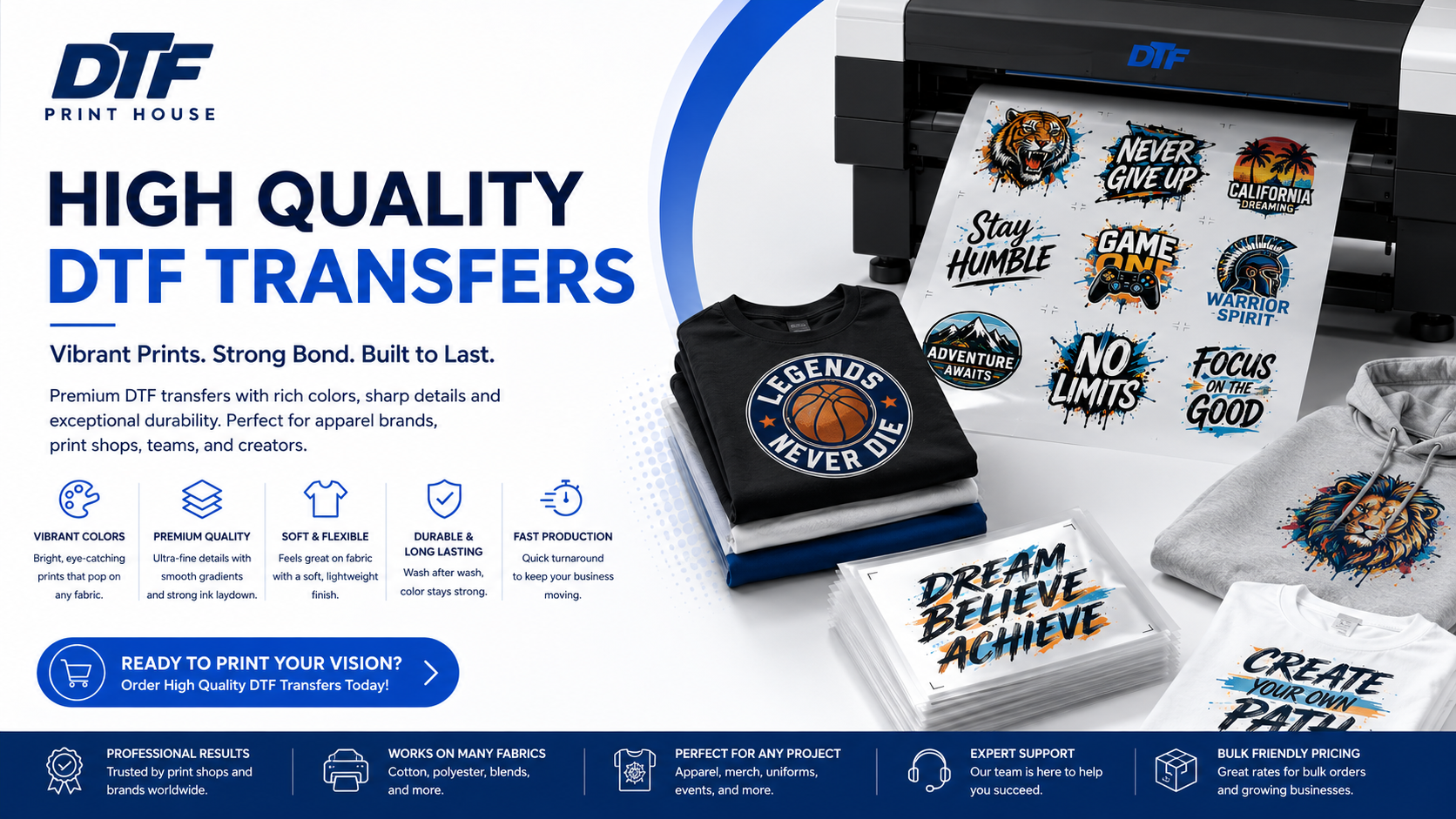 High Quality DTF Transfers