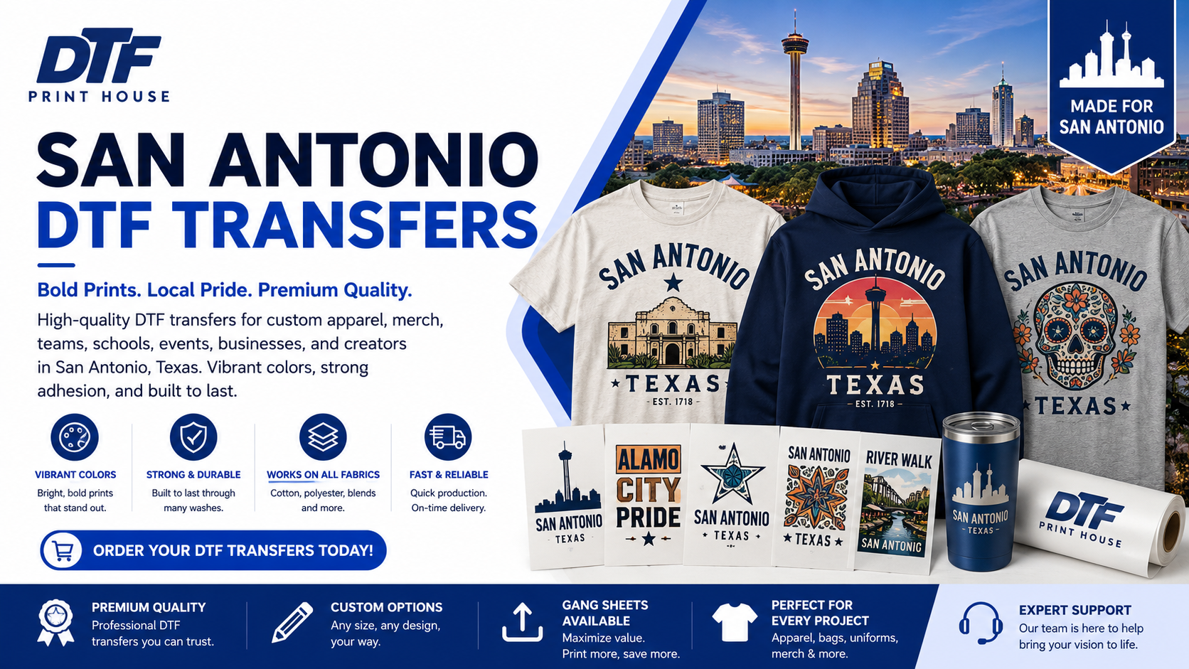 San Antonio DTF Transfers