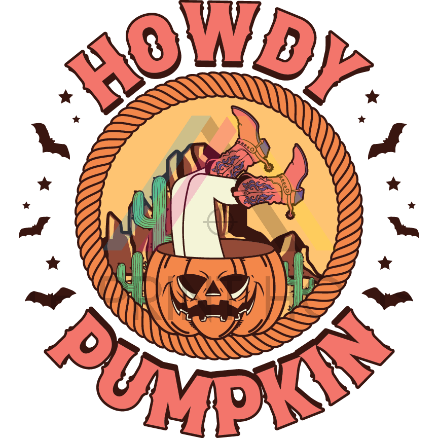 HOWDY PUMPKIN HALLOWEEN DTF TRANSFER