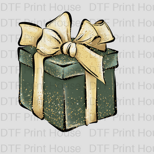 GREEN GIFT BOX CHRISTMAS DTF TRANSFER