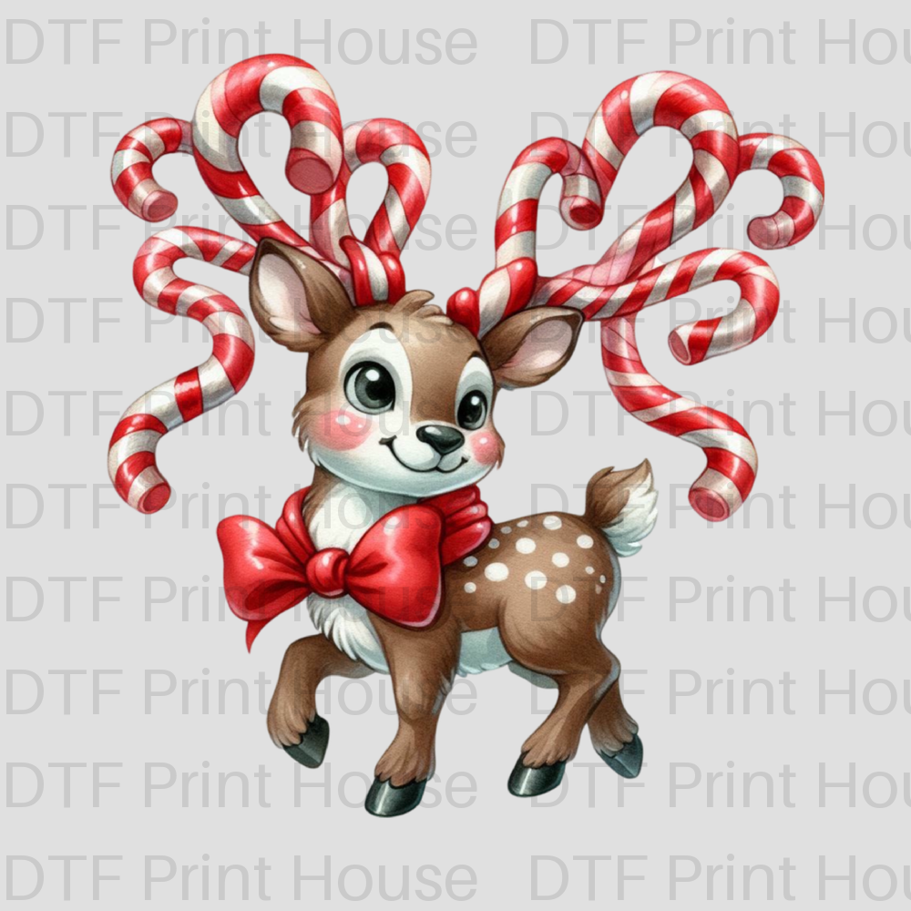 HOLIDAY CANDY BABY REINDEER CHRISTMAS DTF TRANSFER