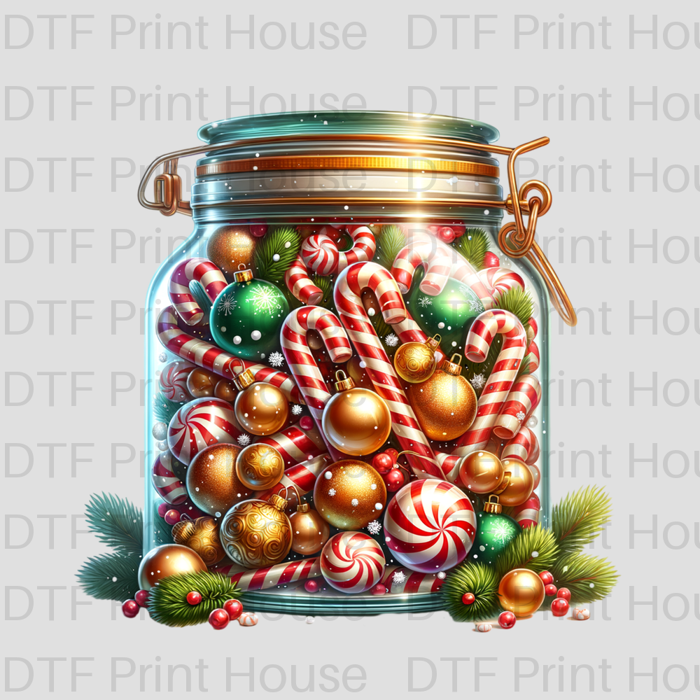 ORNAMENTS JAR CHRISTMAS DTF TRANSFER