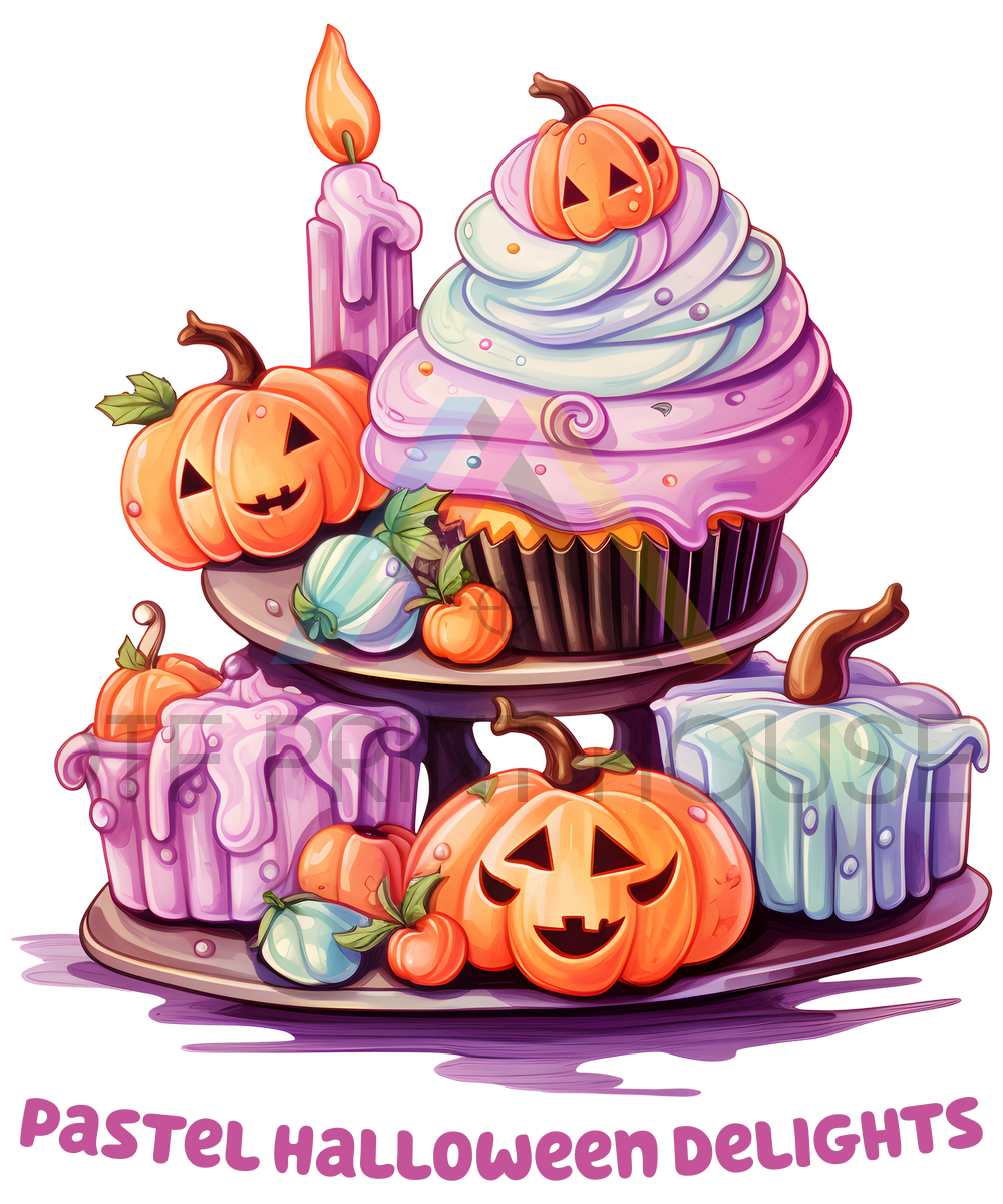 PASTEL CUPCAKES HALLOWEEN DTF TRANSFER