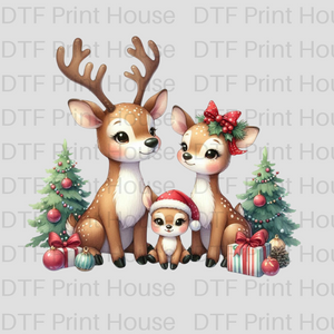 REINDEER FAMILY CHRISTMAS DTF TRANSFER