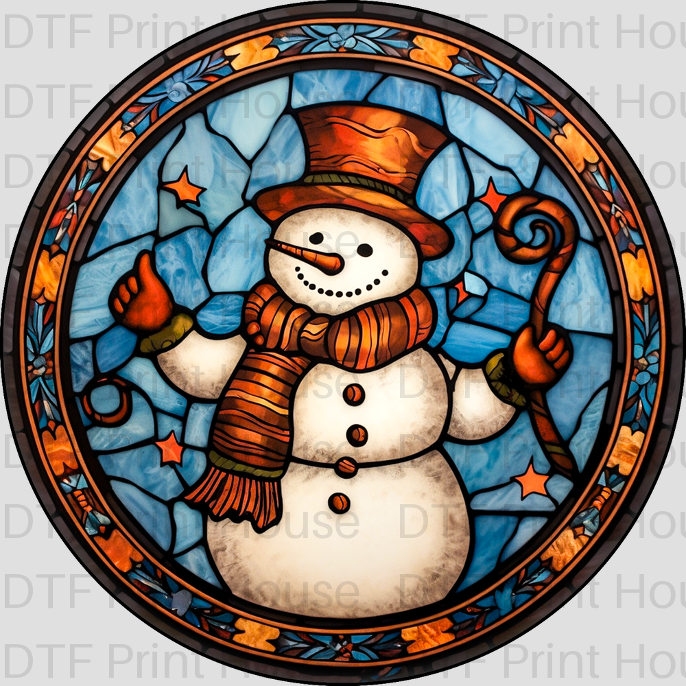 SNOWMAN GLASS CHRISTMAS DTF TRANSFER