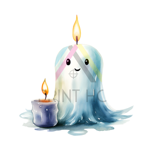 GHOST CANDLE HALLOWEEN DTF TRANSFER