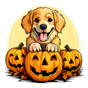 GOLDEN RETRIEVER HALLOWEEN DTF TRANSFER