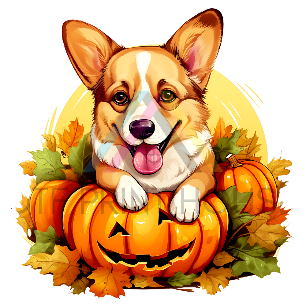 PEMBROKE WELSH CORGI HALLOWEEN DTF TRANSFER