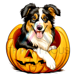 AUSTRALIAN SHEPHERD HALLOWEEN DTF TRANSFER