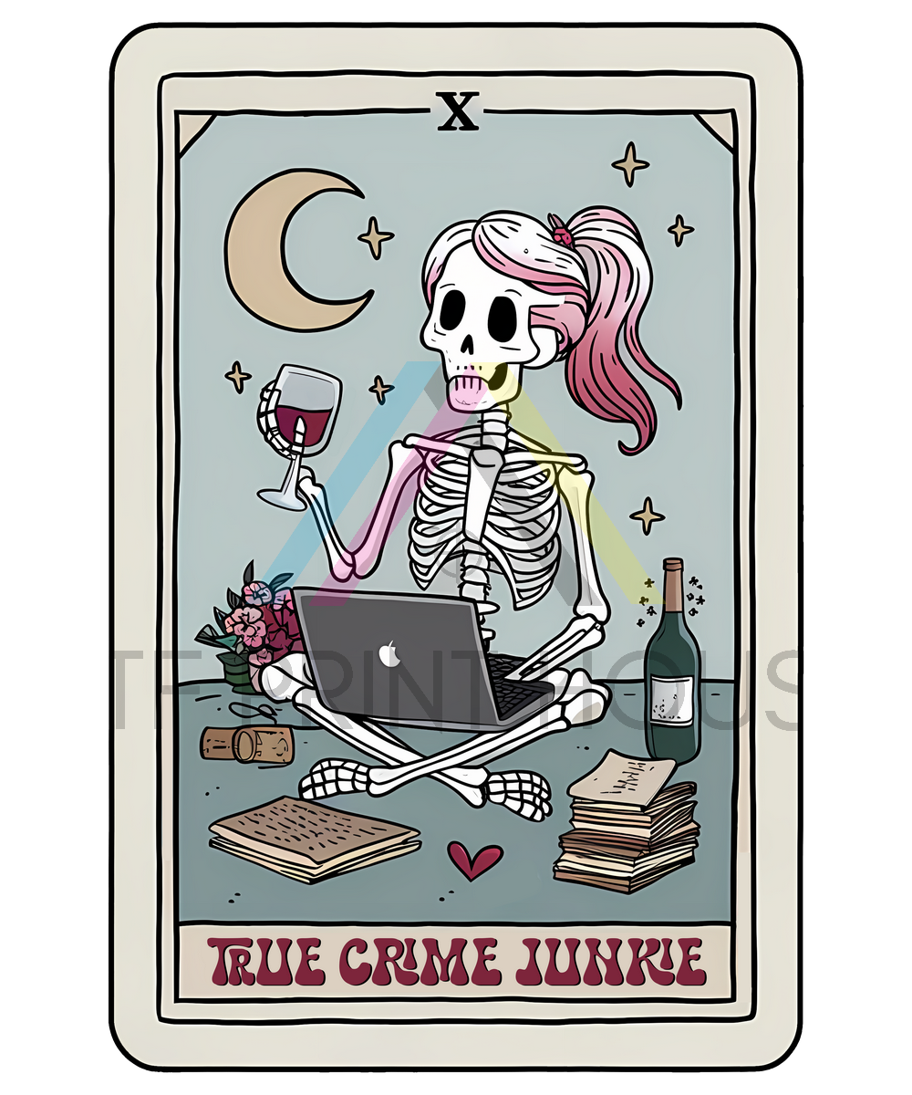 TRUE CRIME JUNKLE TAROT HALLOWEEN DTF TRANSFER