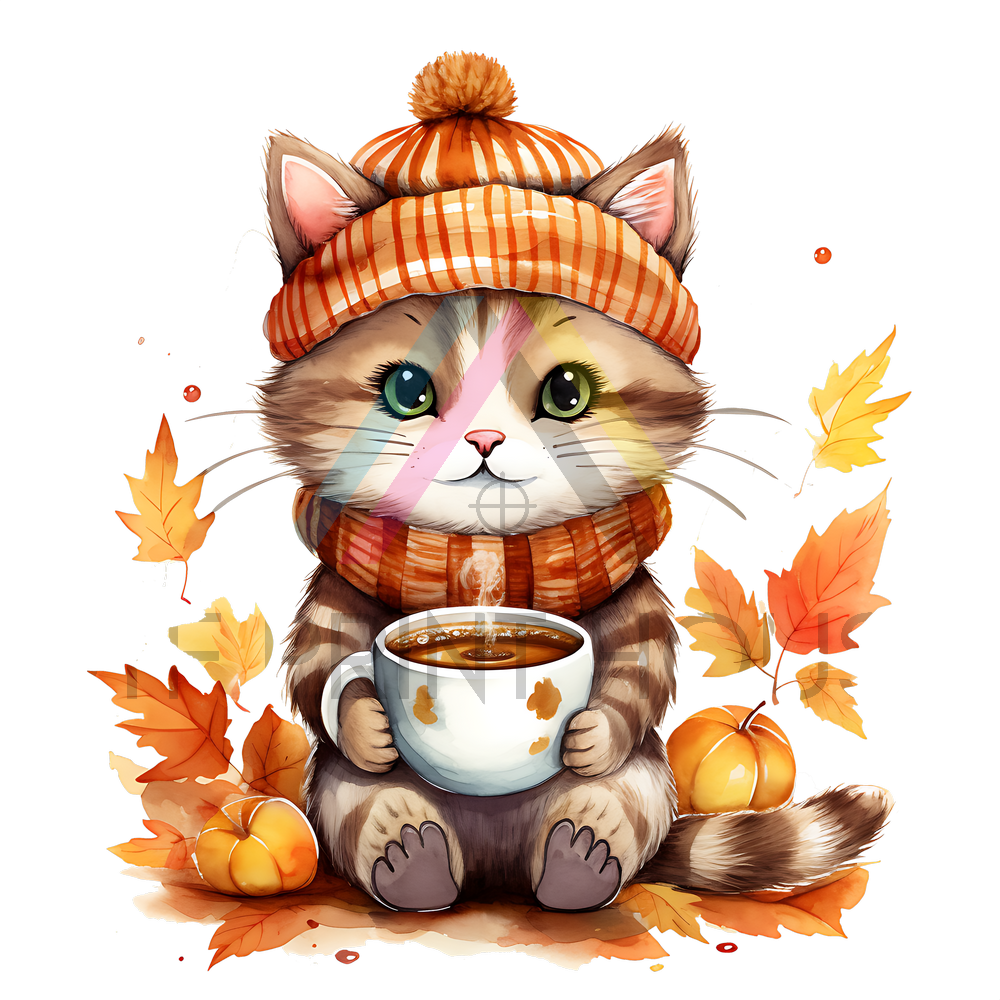 FALL KITTEN THANKSGIVING DTF