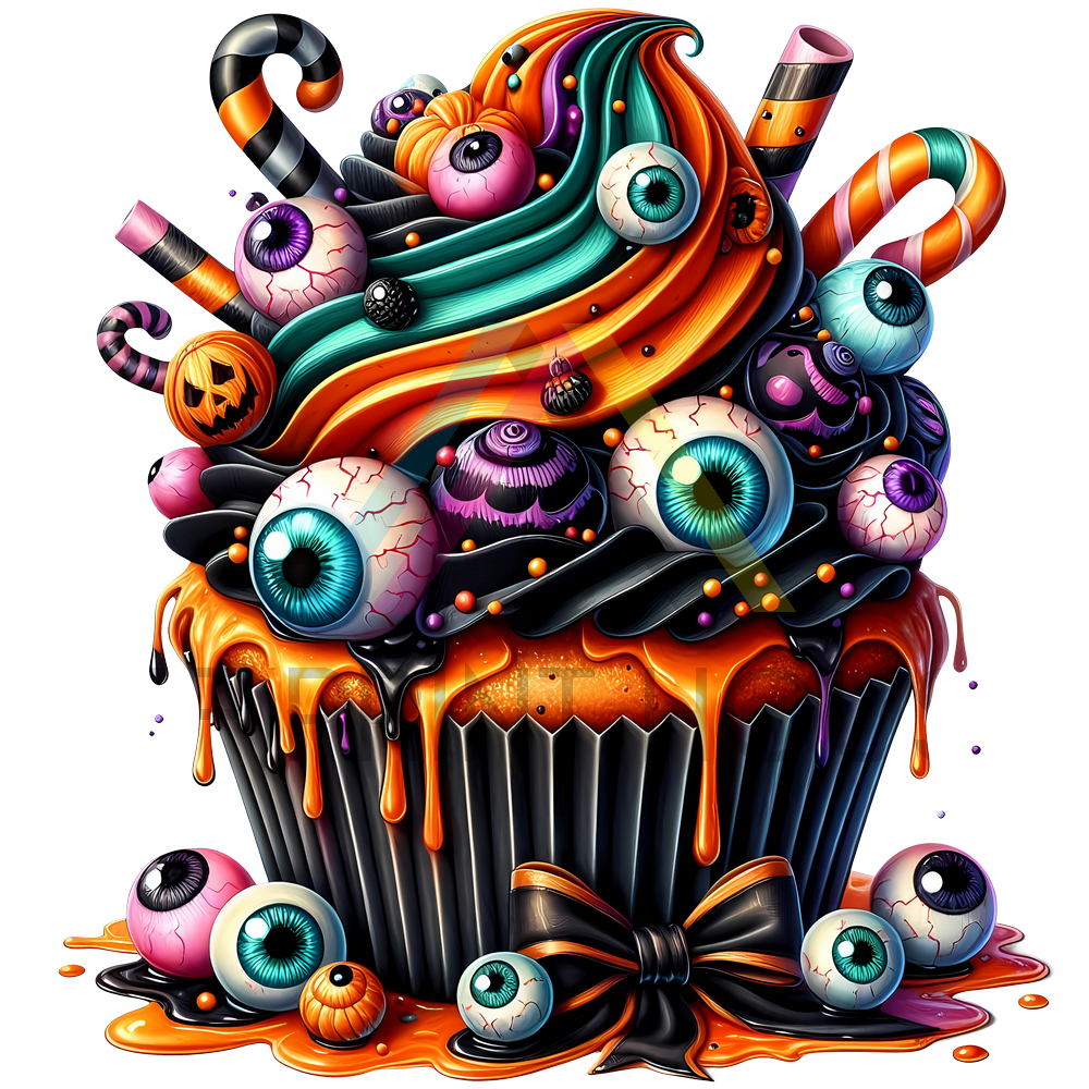 HALLOWEEN EYES CUPCAKE HALLOWEEN DTF TRANSFER