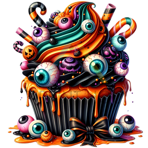 HALLOWEEN EYES CUPCAKE HALLOWEEN DTF TRANSFER