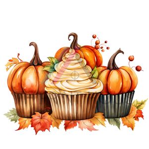 PUMPKIN CUPCAKES THANKSGIVING DTF