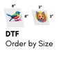 order custom DTF transfers by size for printing by DTF Print House